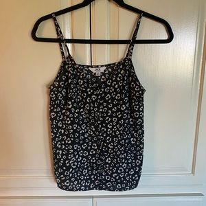 black with white cheetah print tank top